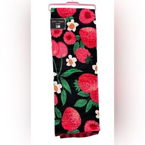 BETSEY Johnson Beach Towel 100 Cotton Red Berries Print 6 Feet NWT‎